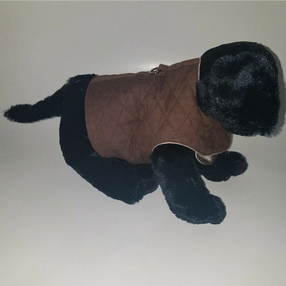 Melissa & Doug Black Lab Puppy Dog Plush Labrador Retriever Brown Vest Service
